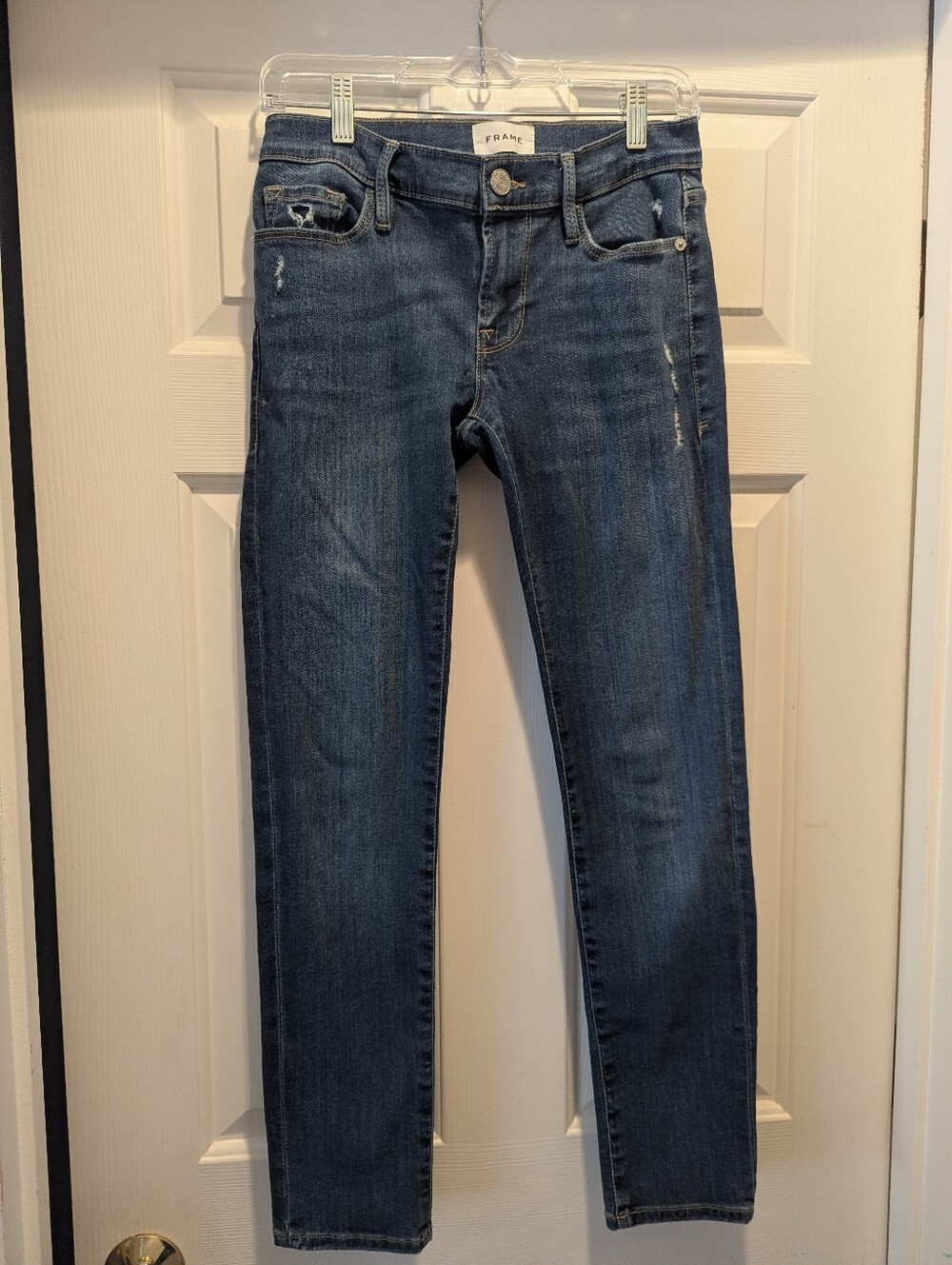 Frame "Le Garcon" Jeans Lupine Grind Blue Denim Sz 24 *EUC